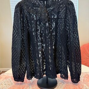 Torrid Black Lace Blouse NWOT